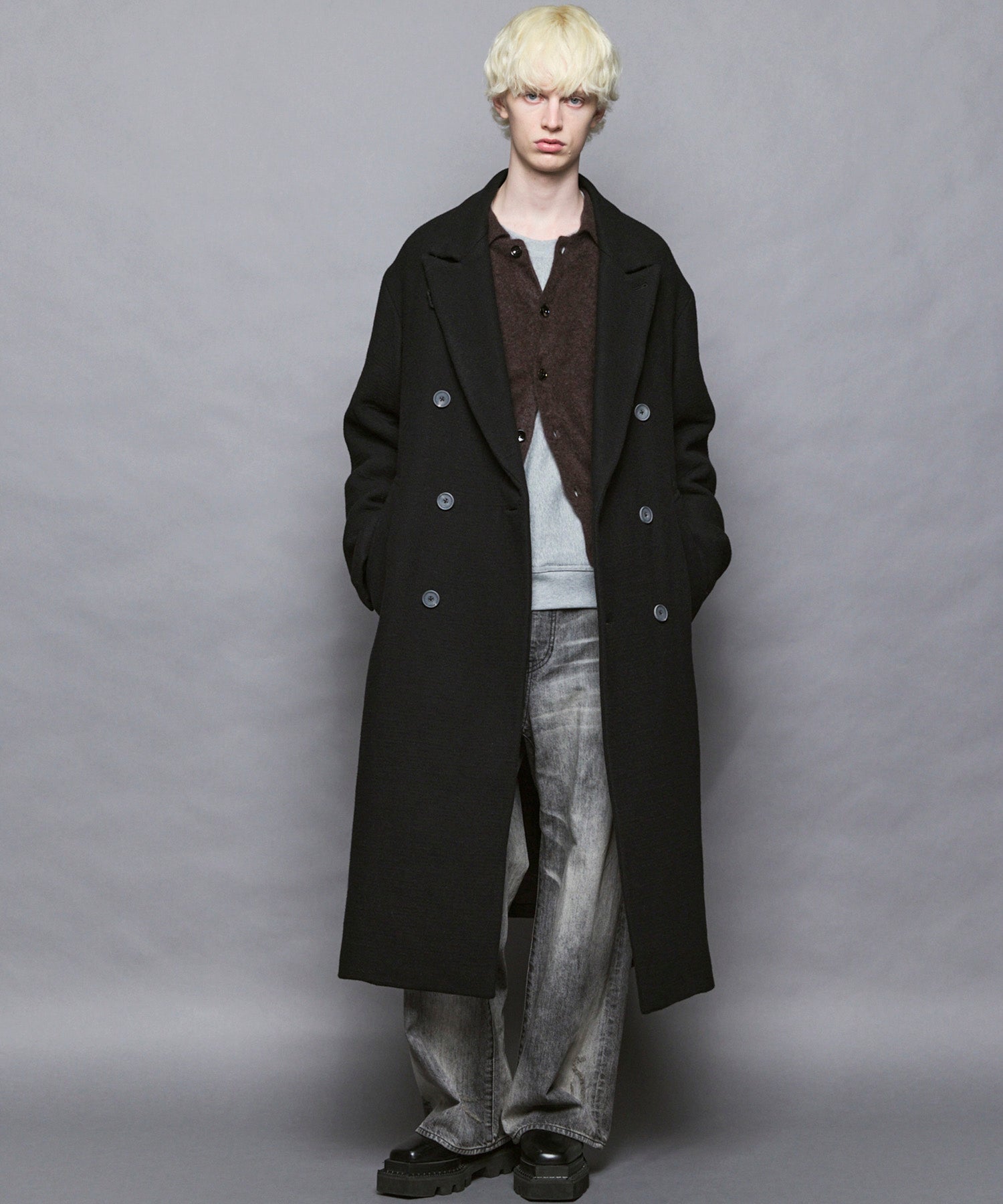 [25AW PRE-ORDER] Rug Pattern Mall Yarn Jacquard Prime-Over Crew Neck Knit Pullover