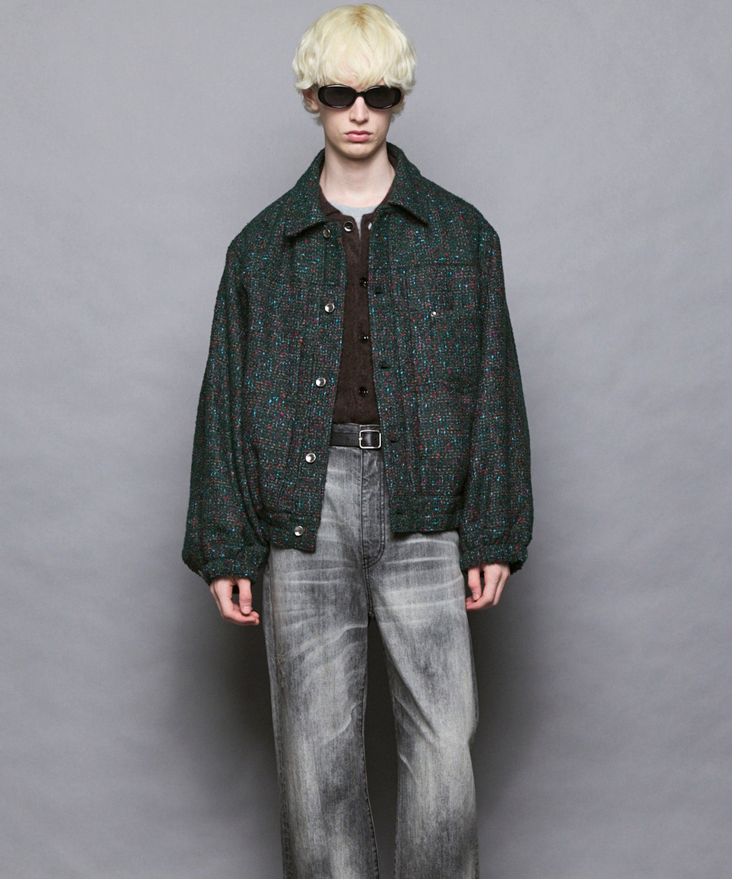 [Italian Dead Stock Fabric] Prime-Over Switching Stand Blouson