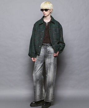 [25AW PRE-ORDER] Rug Pattern Mall Yarn Jacquard Prime-Over Crew Neck Knit Pullover