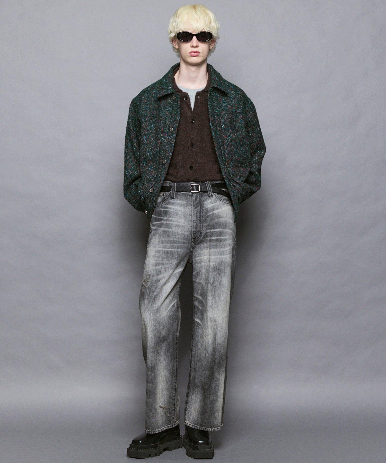 [Italian Dead Stock Fabric] Prime-Over Switching Stand Blouson