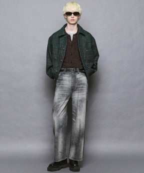 [Italian Dead Stock Fabric] Prime-Over Switching Stand Blouson