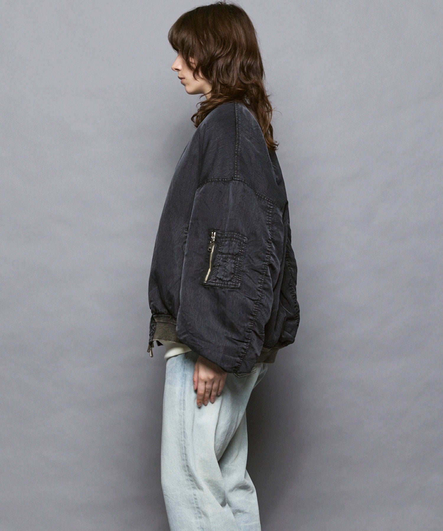 [25AW PRE-ORDER] Prime-Over Vintage Like Nylon MA-1 Bomber Jacket