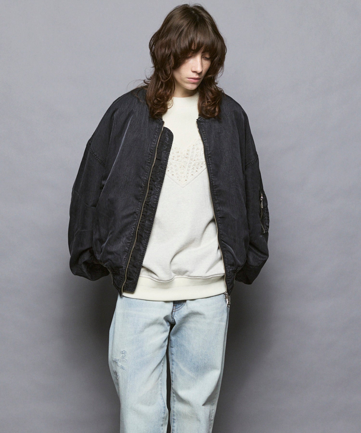 [25AW PRE-ORDER] Prime-Over Vintage Like Nylon MA-1 Bomber Jacket