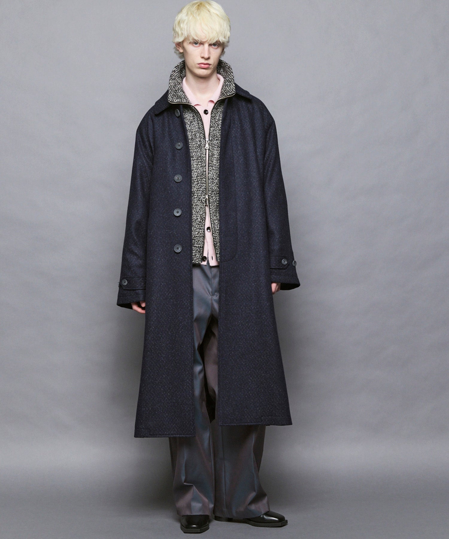 [25AW PRE-ORDER] Rug Pattern Mall Yarn Jacquard Prime-Over Crew Neck Knit Pullover