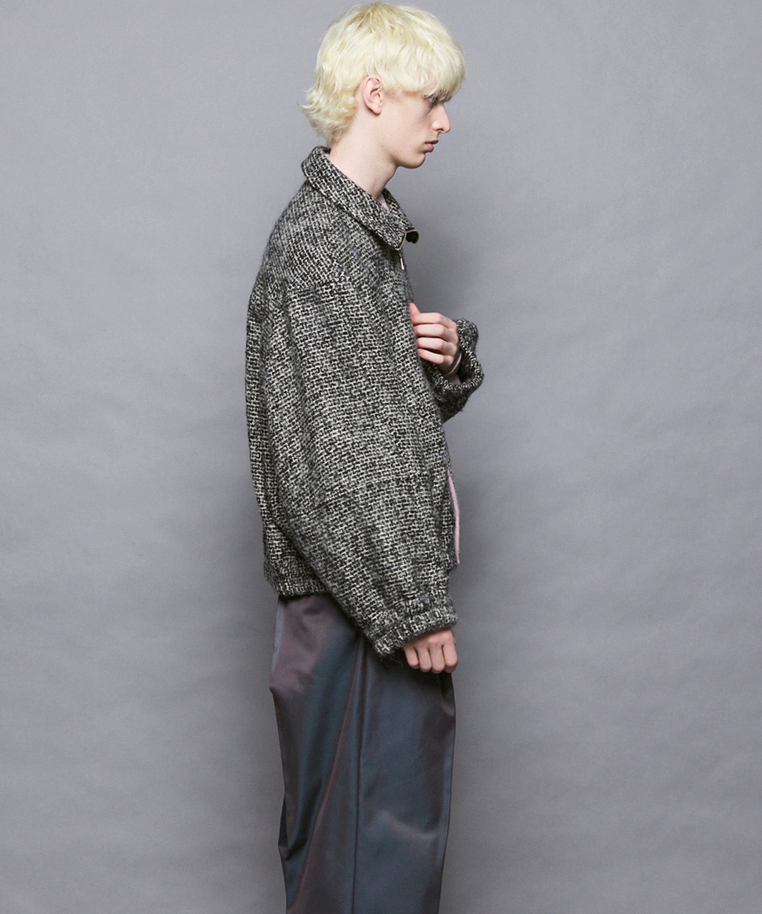 [Italian Dead Stock Fabric] Prime-Over Switching Stand Blouson