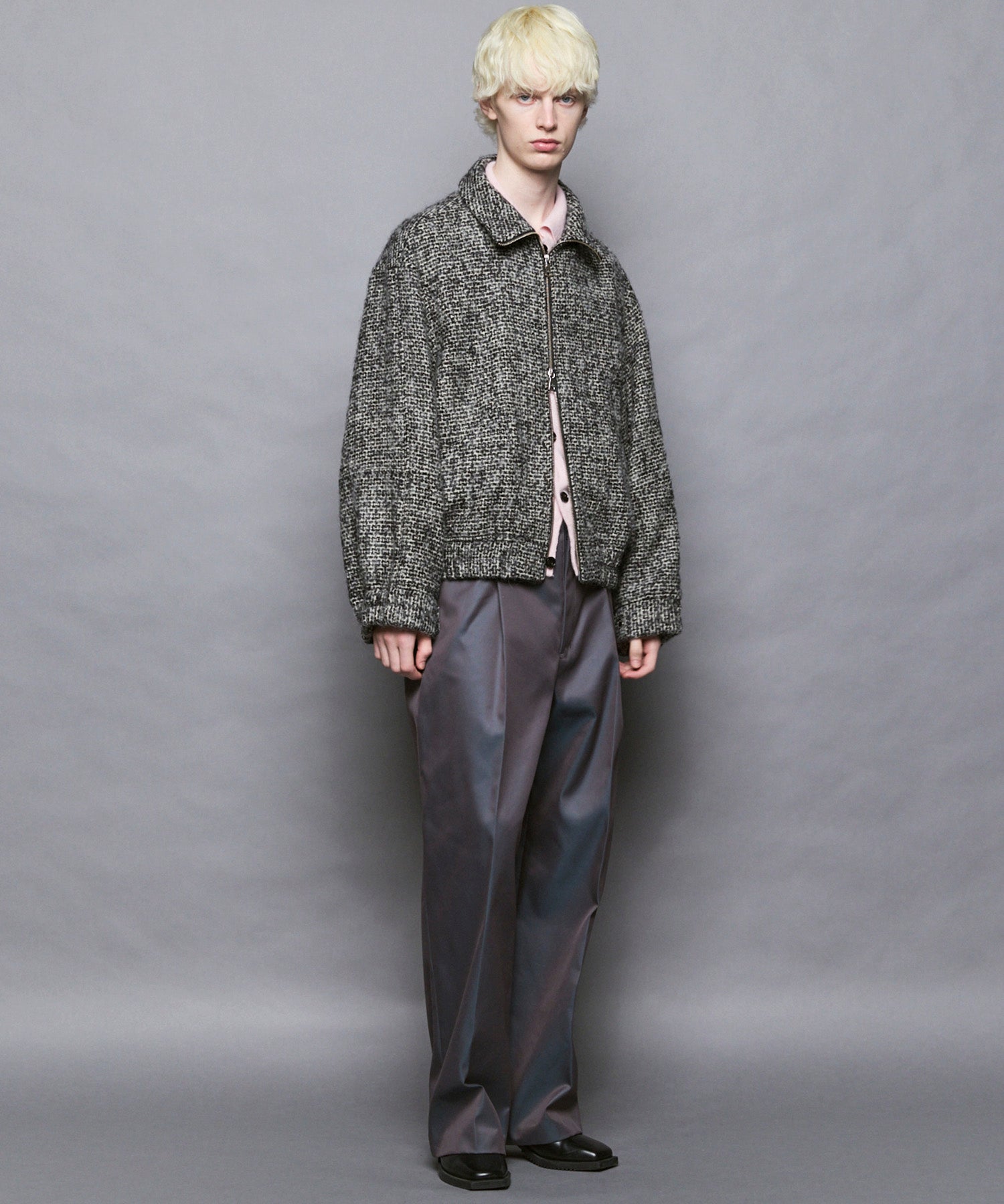 [Italian Dead Stock Fabric] Prime-Over Switching Stand Blouson