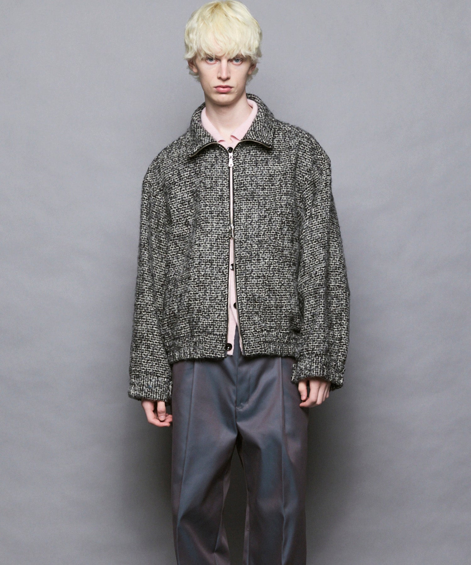 [Italian Dead Stock Fabric] Prime-Over Switching Stand Blouson