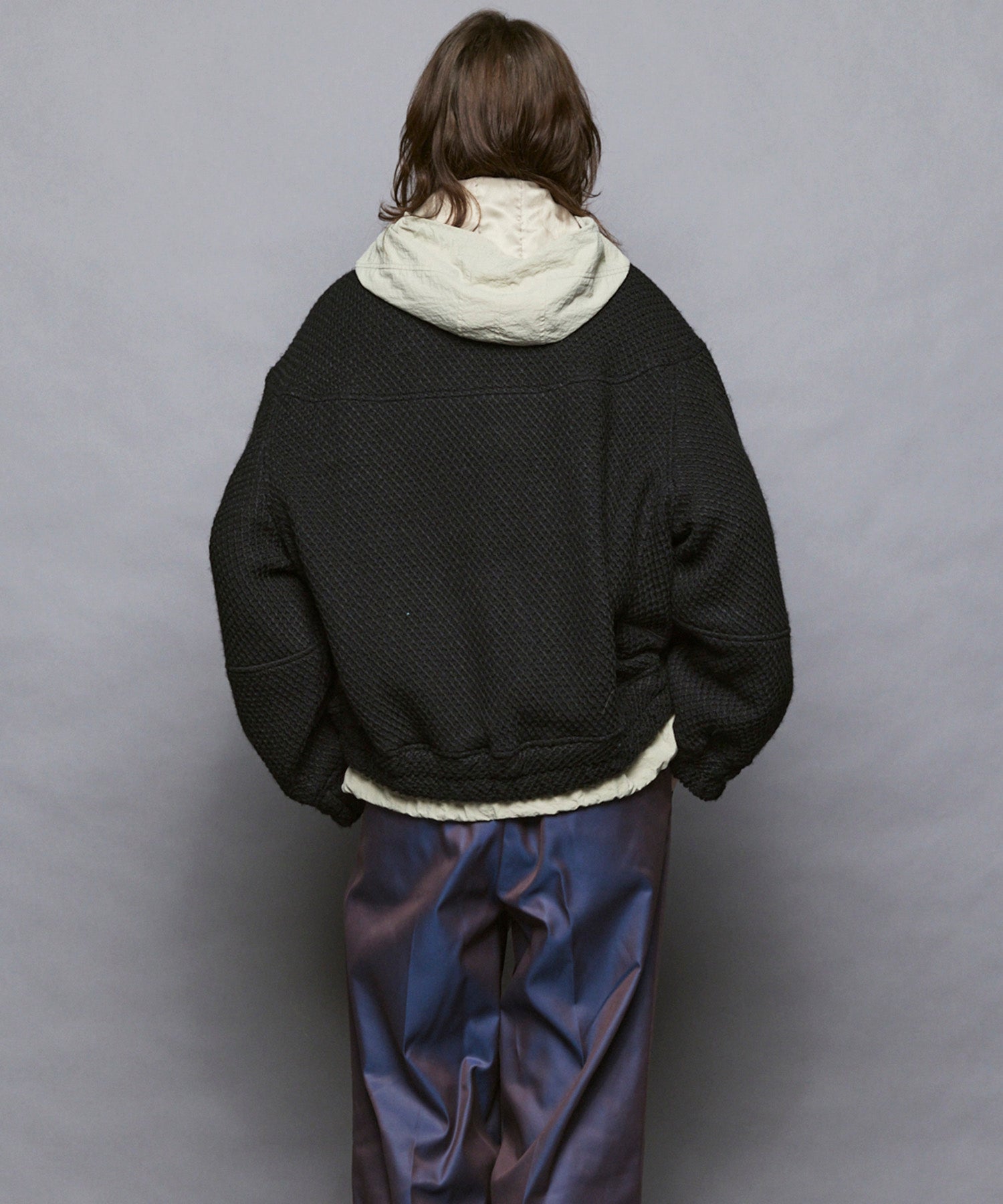 [Italian Dead Stock Fabric] Prime-Over Switching Stand Blouson