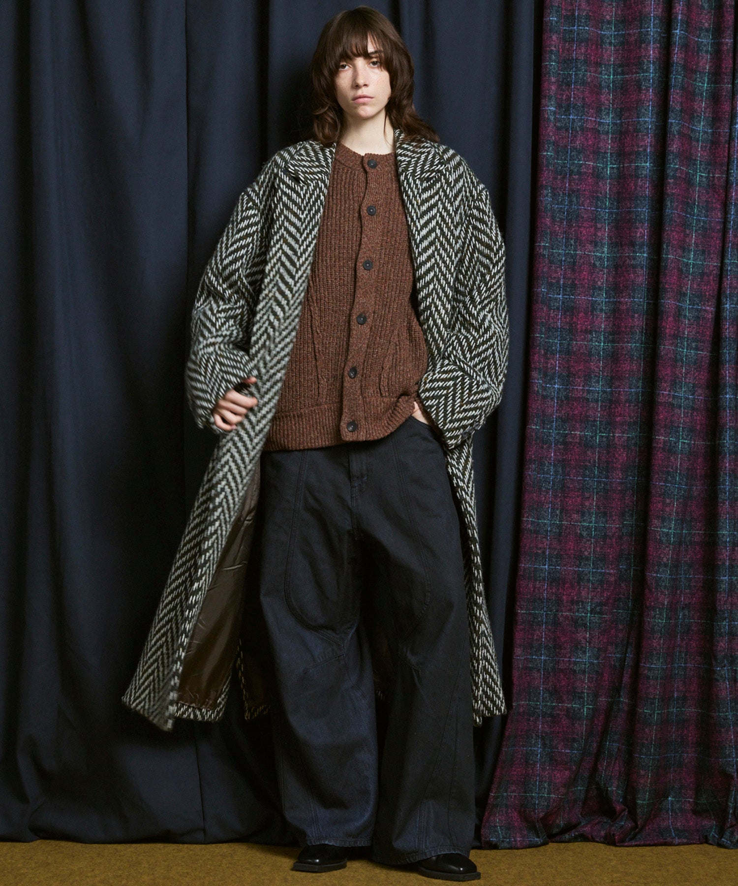 [25AW PRE-ORDER] 3 colors Wool Nylon Prime-Over Crew Neck Knit Cardigan