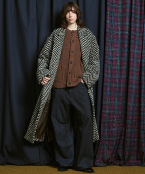 [25AW PRE-ORDER] 3 colors Wool Nylon Prime-Over Crew Neck Knit Cardigan