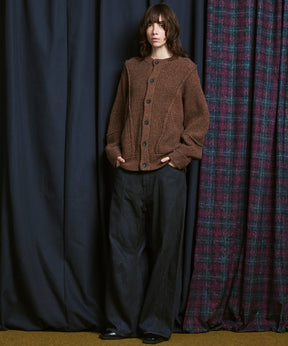 [25AW PRE-ORDER] 3 colors Wool Nylon Prime-Over Crew Neck Knit Cardigan