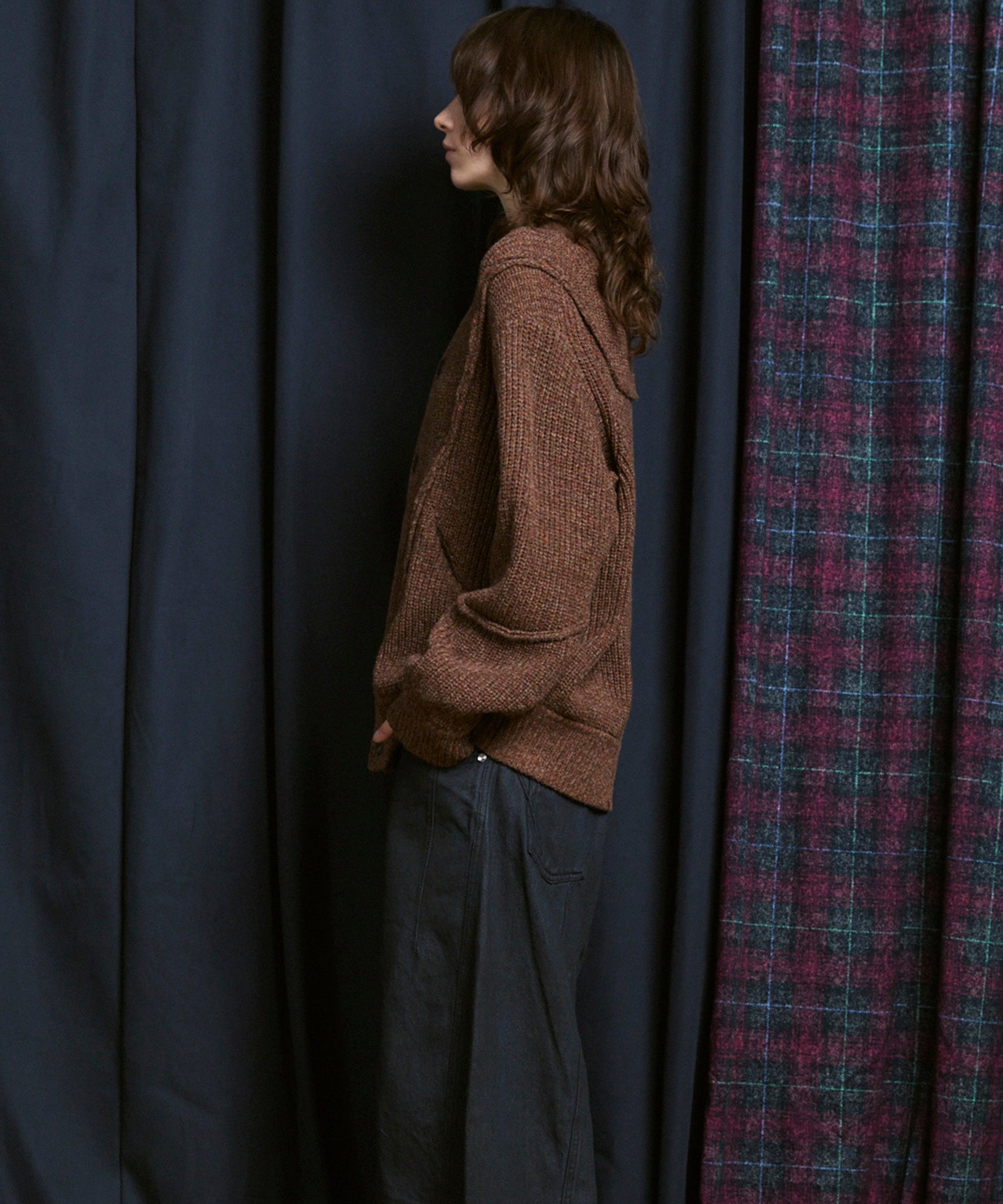 [25AW PRE-ORDER] 3 colors Wool Nylon Prime-Over Crew Neck Knit Cardigan