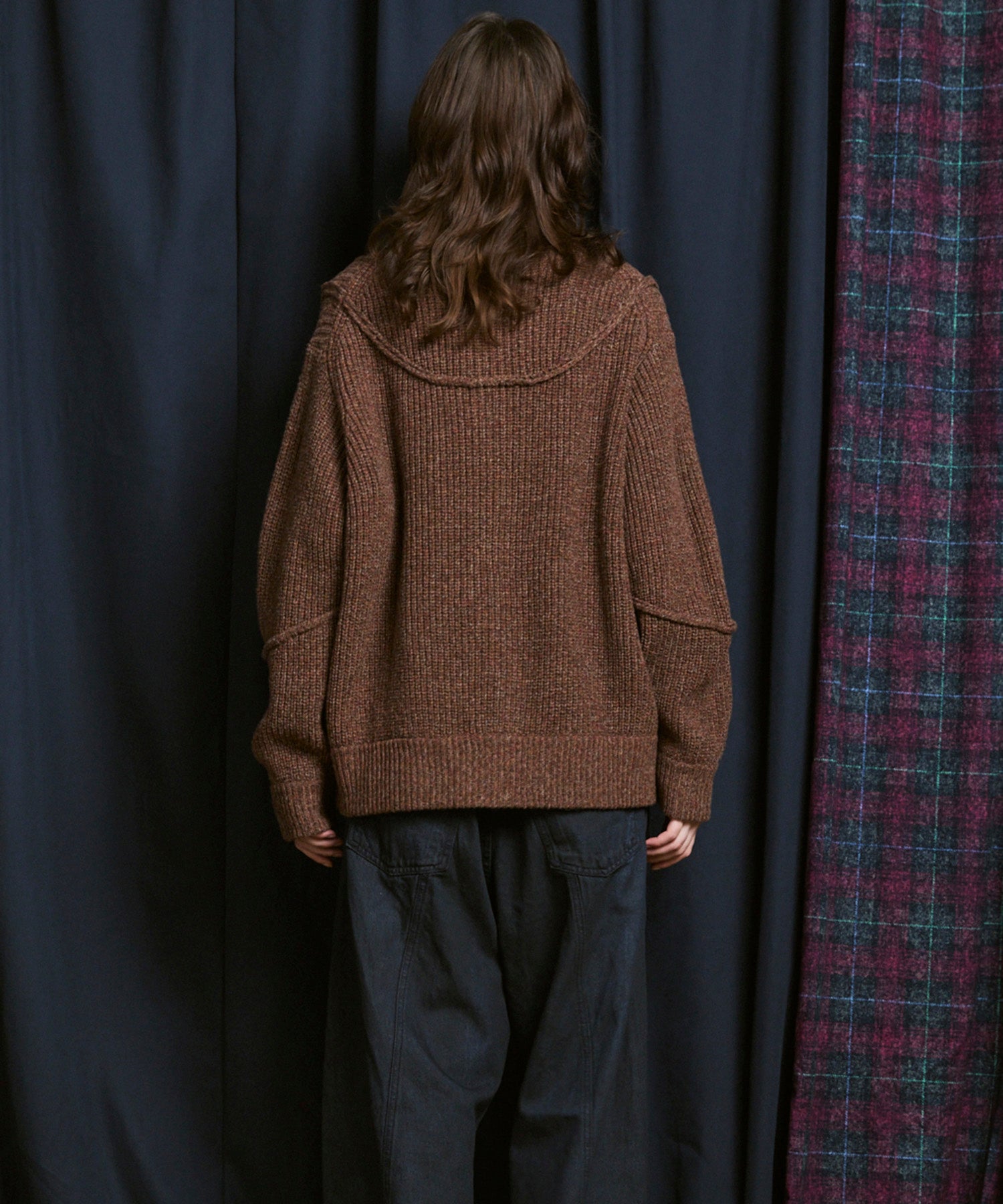 [25AW PRE-ORDER] 3 colors Wool Nylon Prime-Over Crew Neck Knit Cardigan