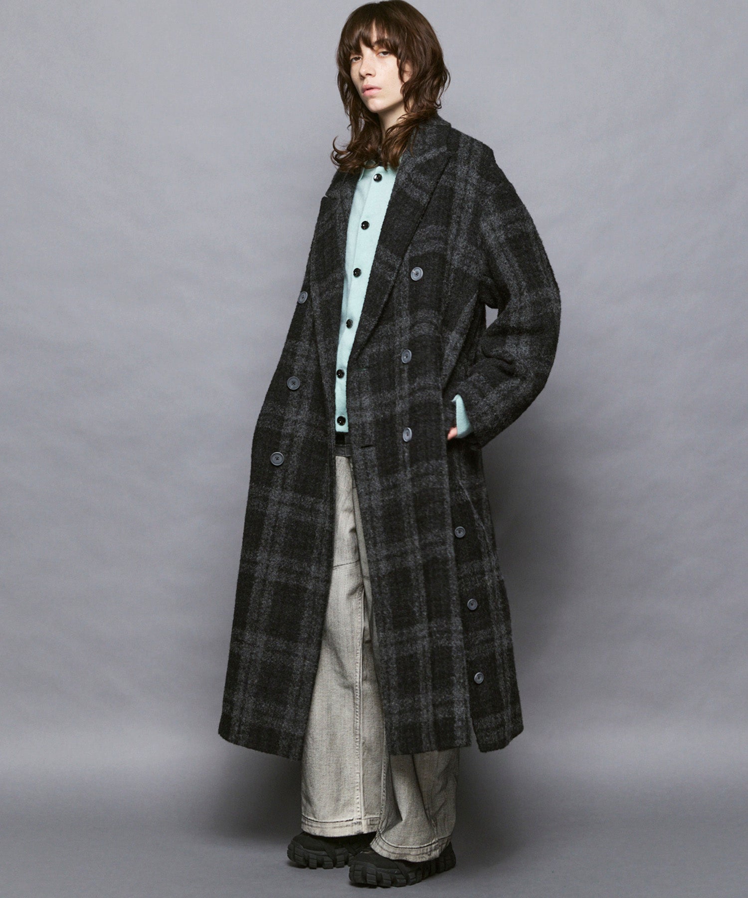 [25AW PRE-ORDER] Rug Pattern Mall Yarn Jacquard Prime-Over Crew Neck Knit Pullover