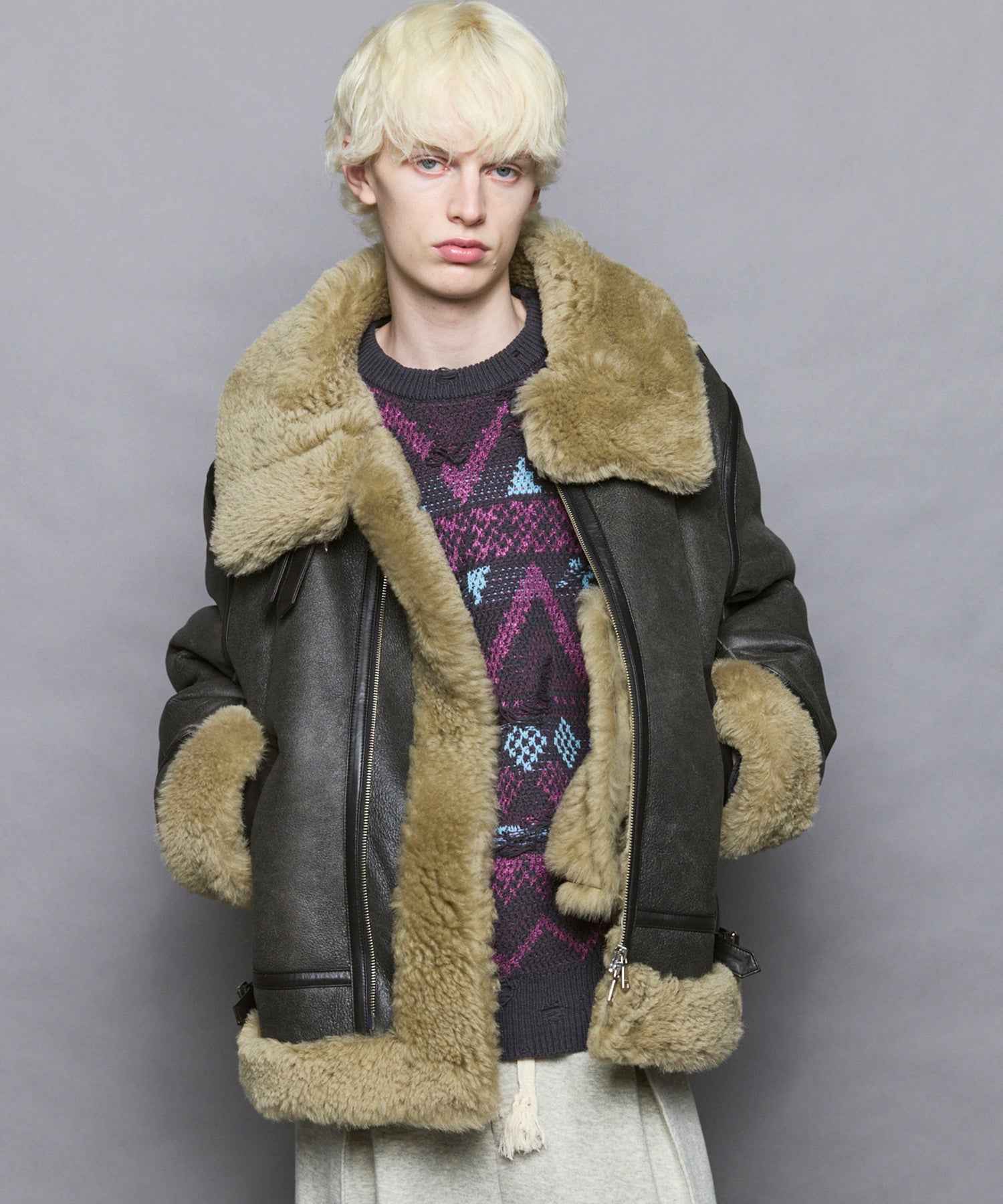 [25AW PRE-ORDER] B-3 Fake Mouton Jacket