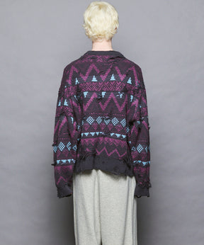 [25AW PRE-ORDER] Nordic Damage Jacquard Prime-Over Crew Neck Knit Pullover