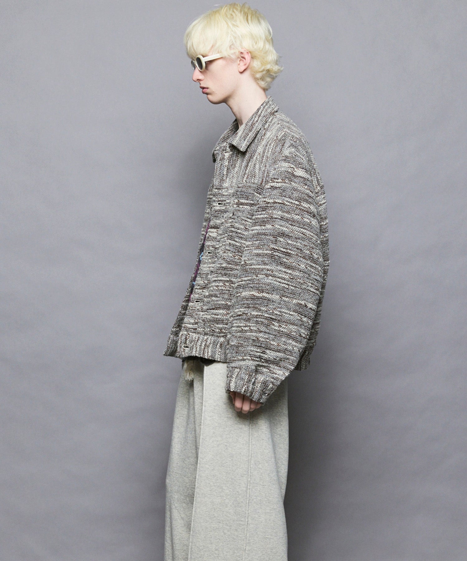 [Italian Dead Stock Fabric] Prime-Over Switching Stand Blouson