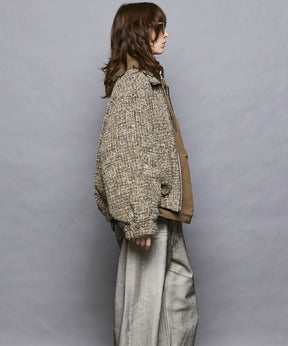 [Italian Dead Stock Fabric] Prime-Over Switching Stand Blouson