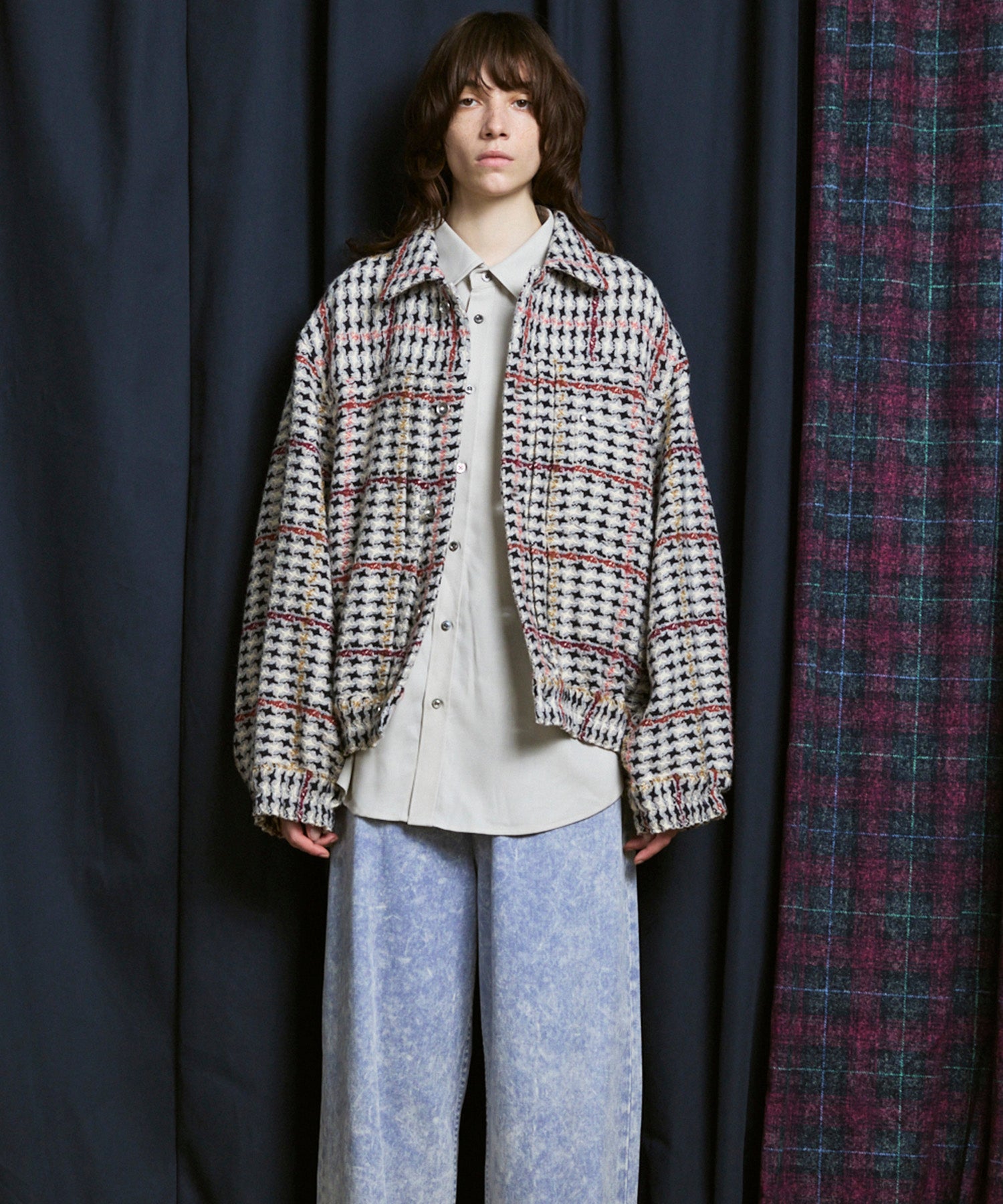 [Italian Dead Stock Fabric] Prime-Over Switching Stand Blouson