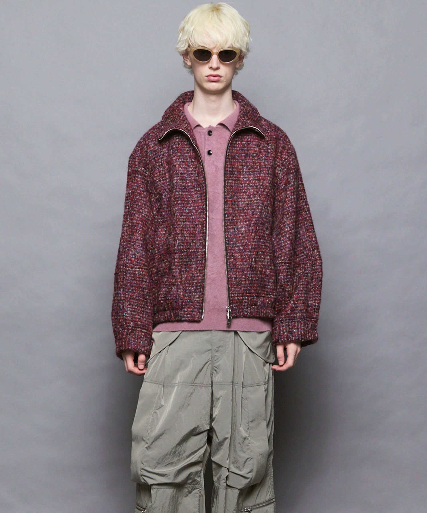 [Italian Dead Stock Fabric] Prime-Over Switching Stand Blouson