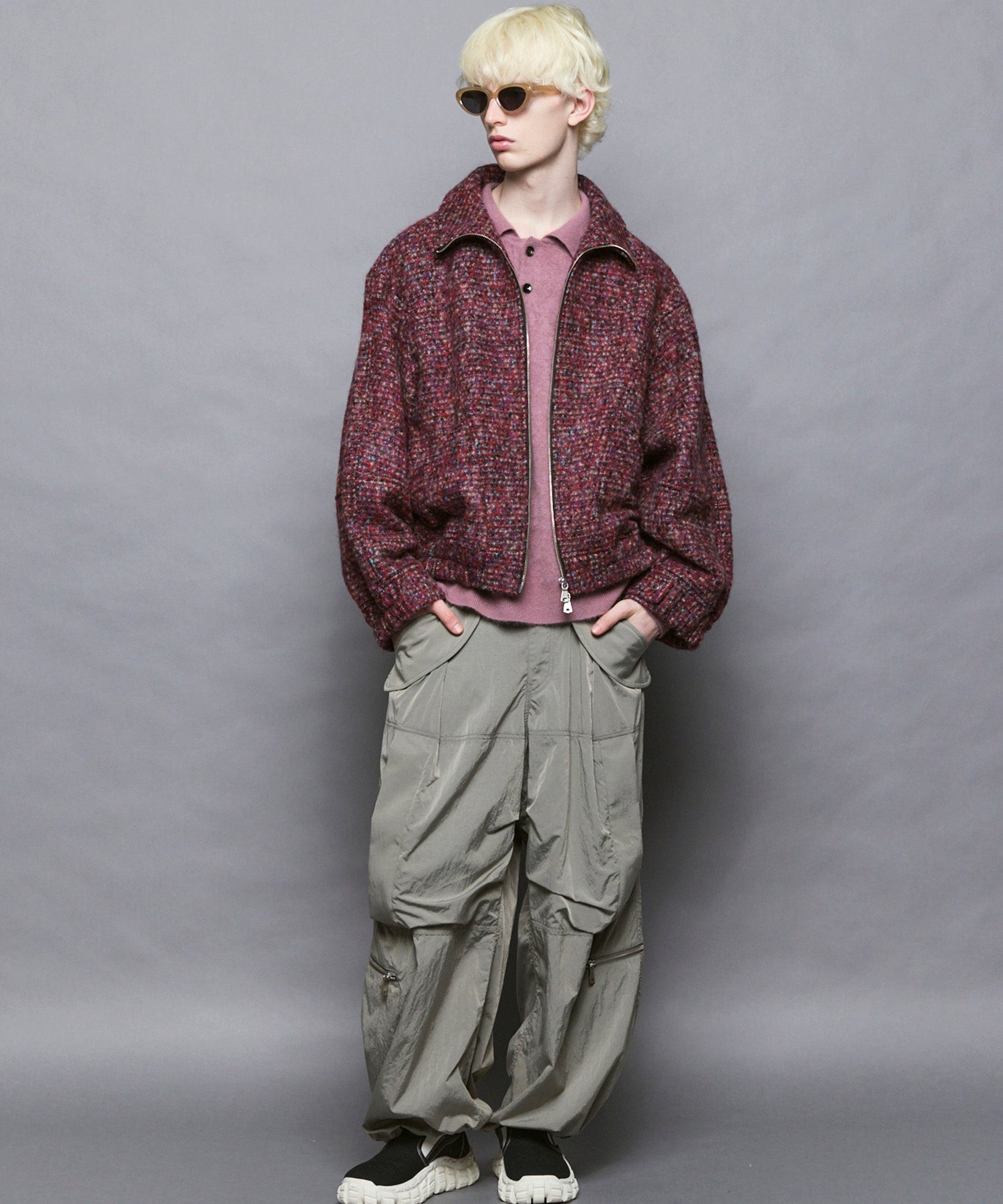 [Italian Dead Stock Fabric] Prime-Over Switching Stand Blouson