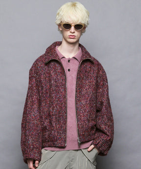 [Italian Dead Stock Fabric] Prime-Over Switching Stand Blouson