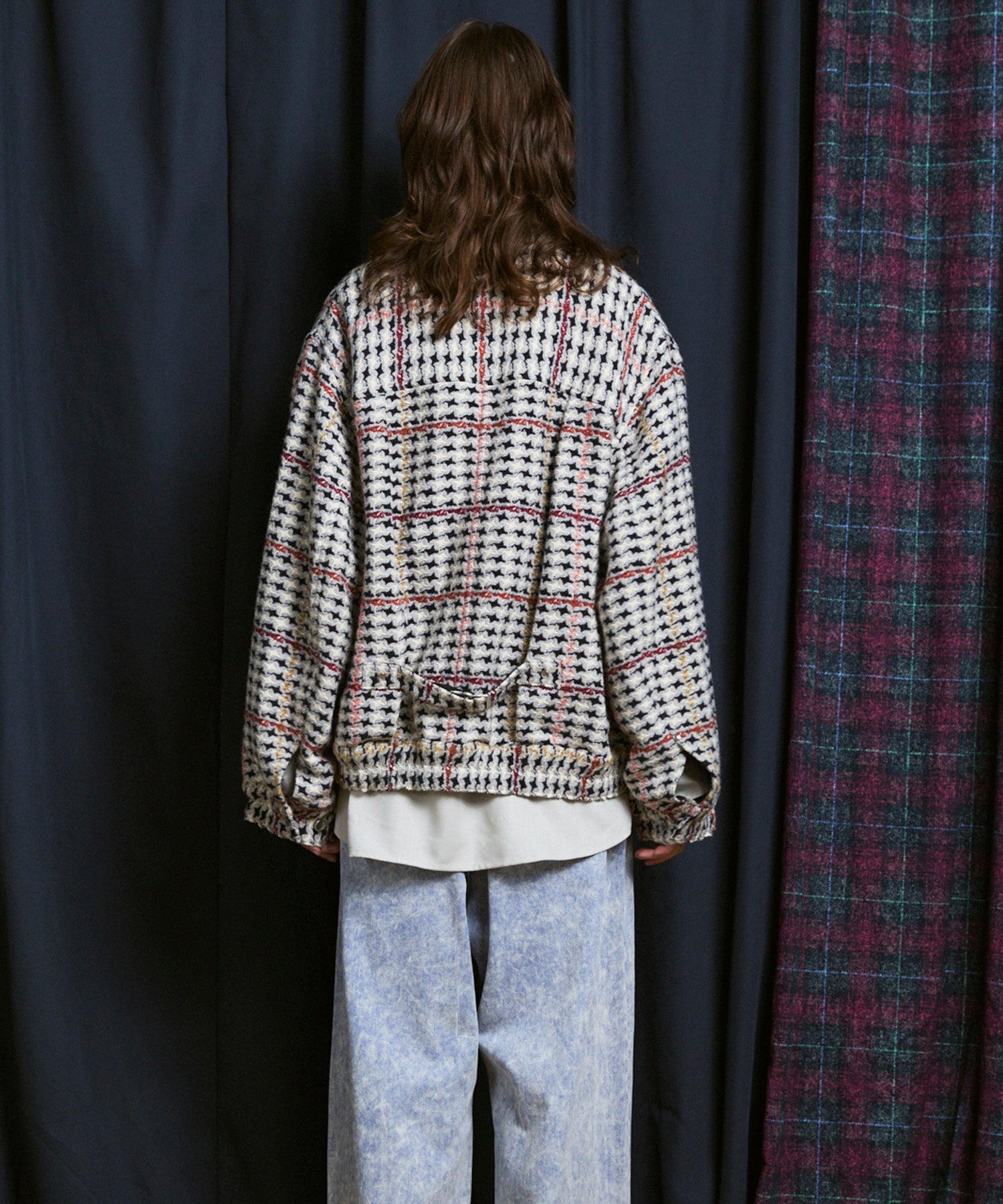 [Italian Dead Stock Fabric] Prime-Over Switching Stand Blouson