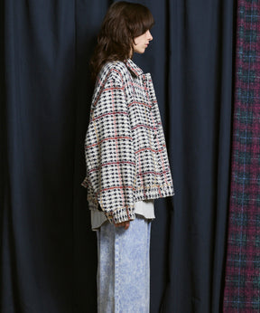 [Italian Dead Stock Fabric] Prime-Over Switching Stand Blouson