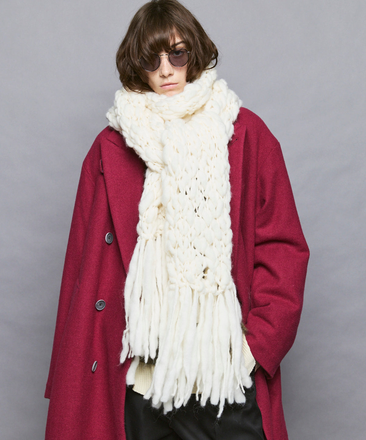 Volume Yarn Fringe Scarf