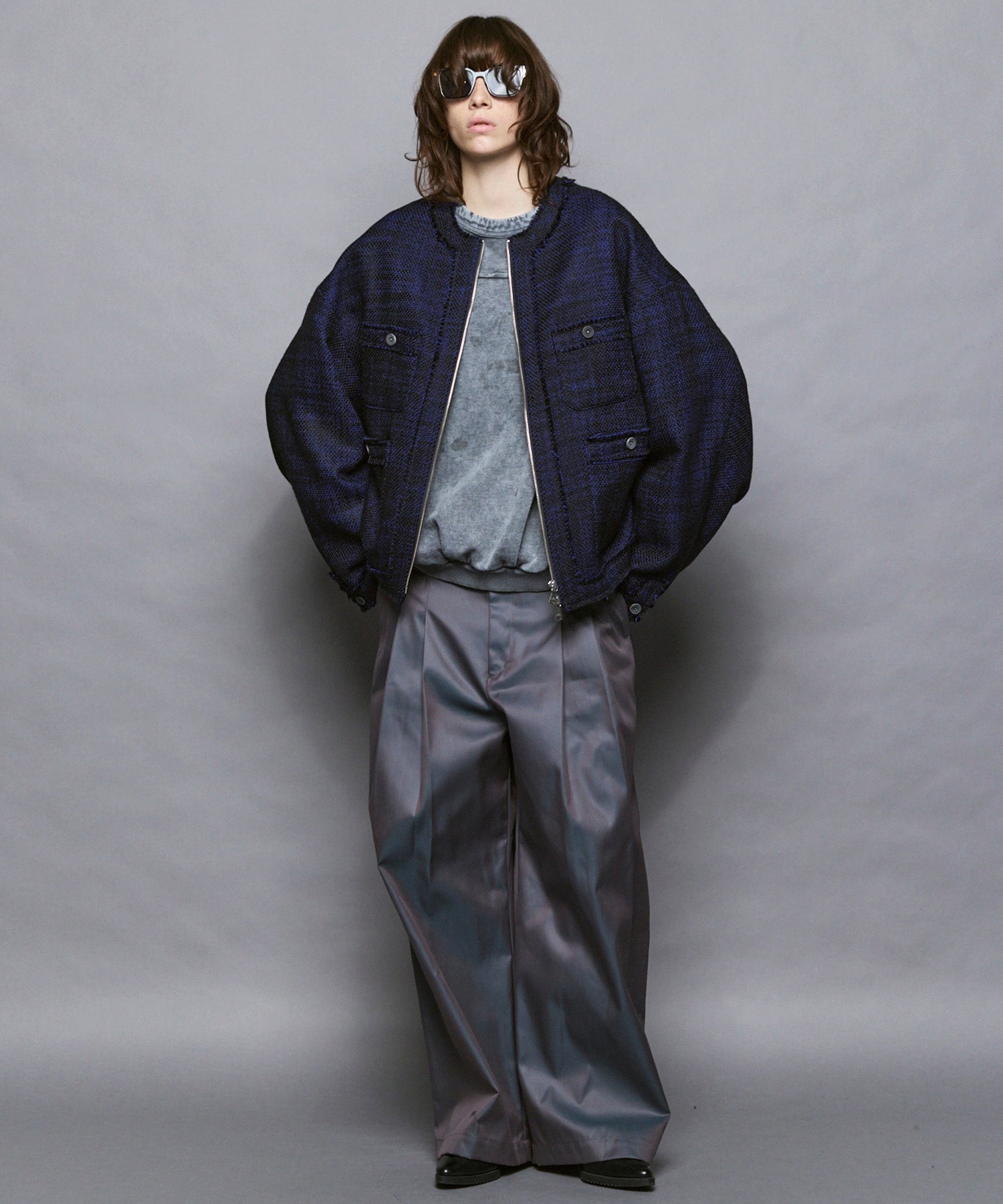 [25AW PRE-ORDER] Collarless Tweed Jacket