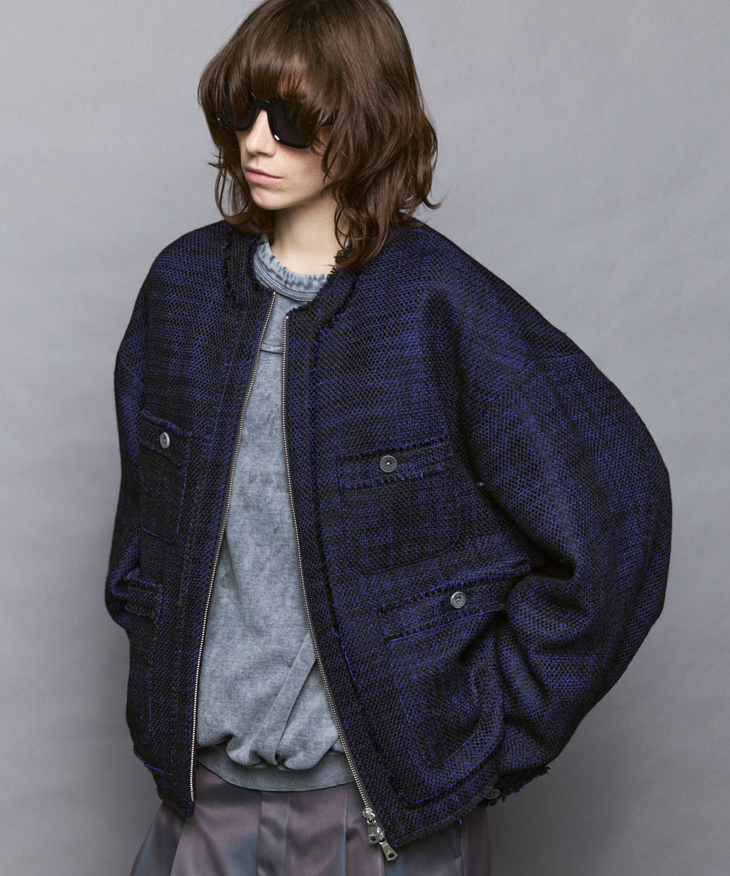 [25AW PRE-ORDER] Collarless Tweed Jacket