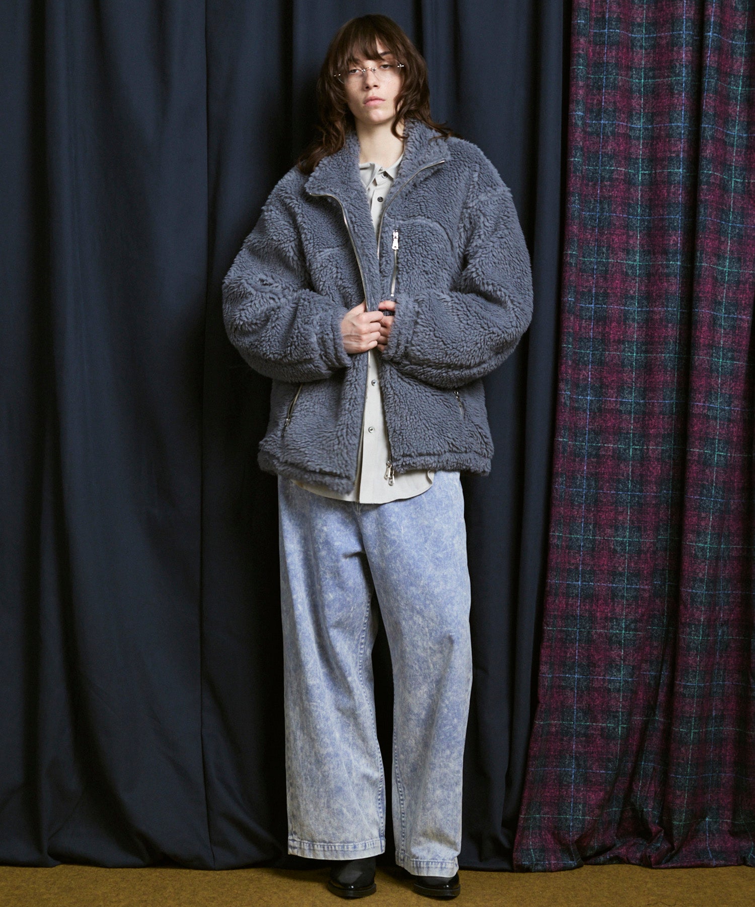 最終お値下げです！ REVERSIBLE BOA PONCHO COAT 25WINTER PRE-ORDER】Cut Off High Neck Boa Coat