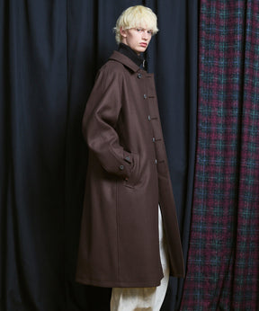 Super140s Prime-Over Melton Balmachan Coat