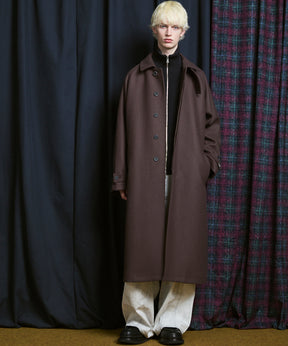 Super140s Prime-Over Melton Balmachan Coat