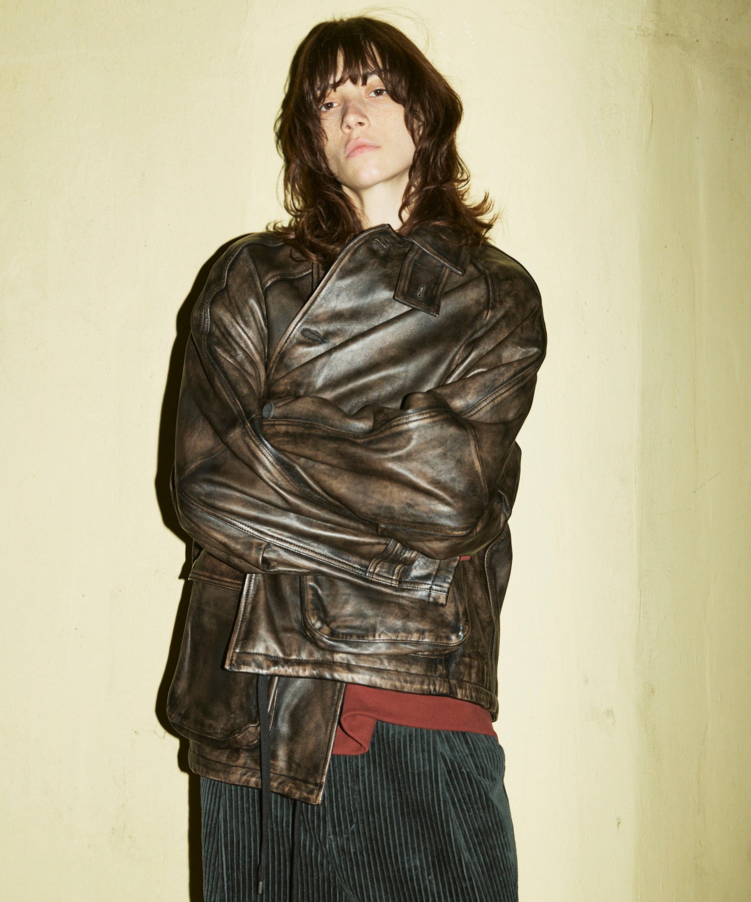 ★LOEWE★現行タグ★極美品★羊革★アナグラム★レザー★ブルゾン Sheep Leather Front Button Single Blouson