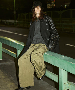 [25AW 사전 주문] 양 가죽 멜튼 콤비네이션 완두콩 코트