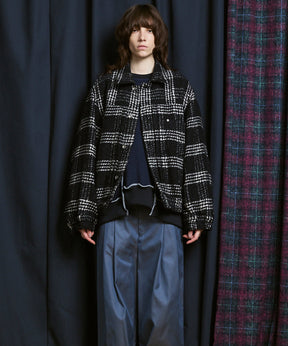 [Italian Dead Stock Fabric] Prime-Over Switching Stand Blouson