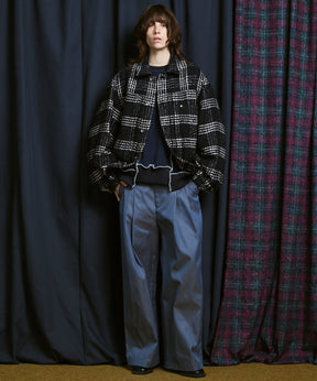 [Italian Dead Stock Fabric] Prime-Over Switching Stand Blouson