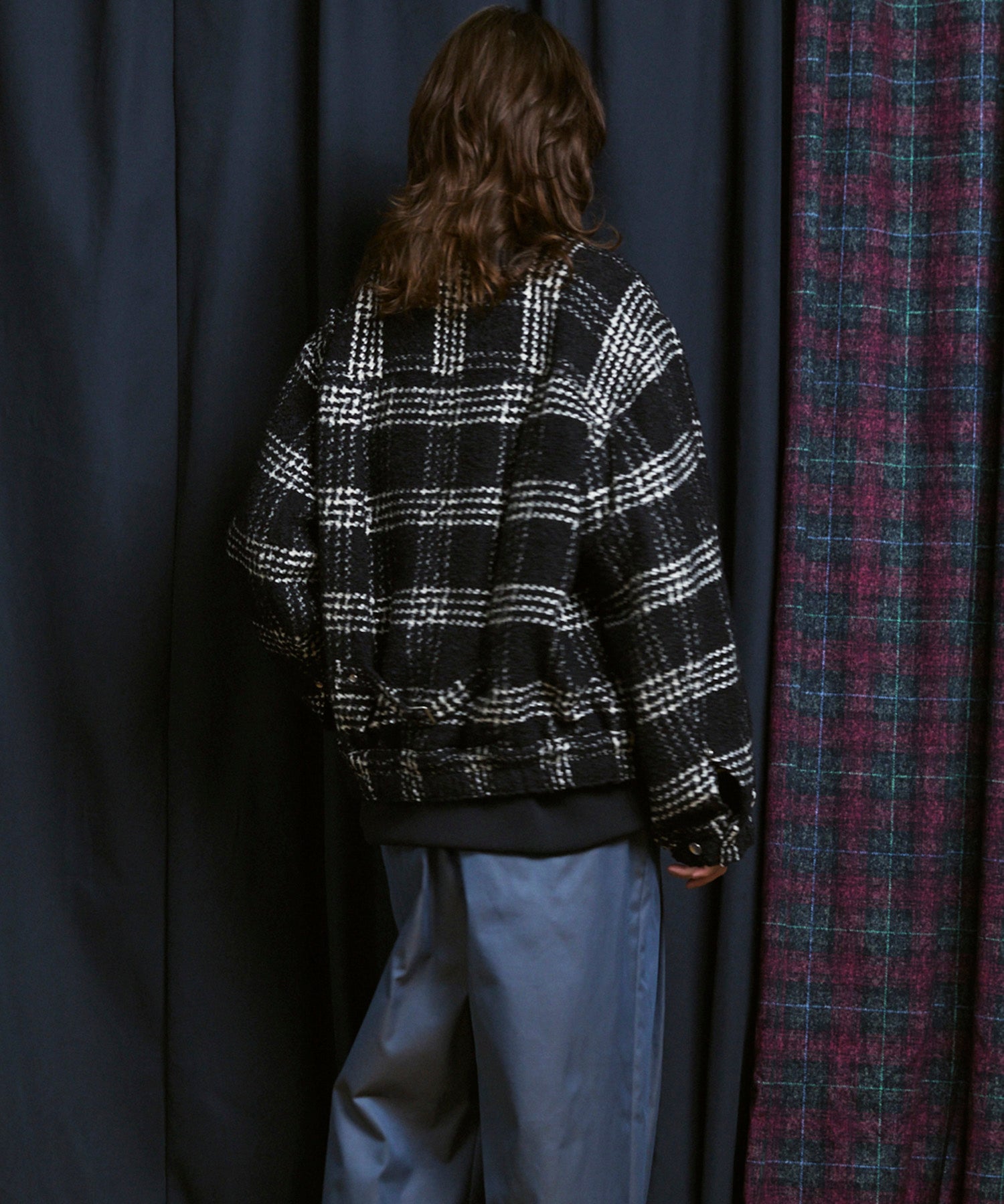 [Italian Dead Stock Fabric] Prime-Over Switching Stand Blouson