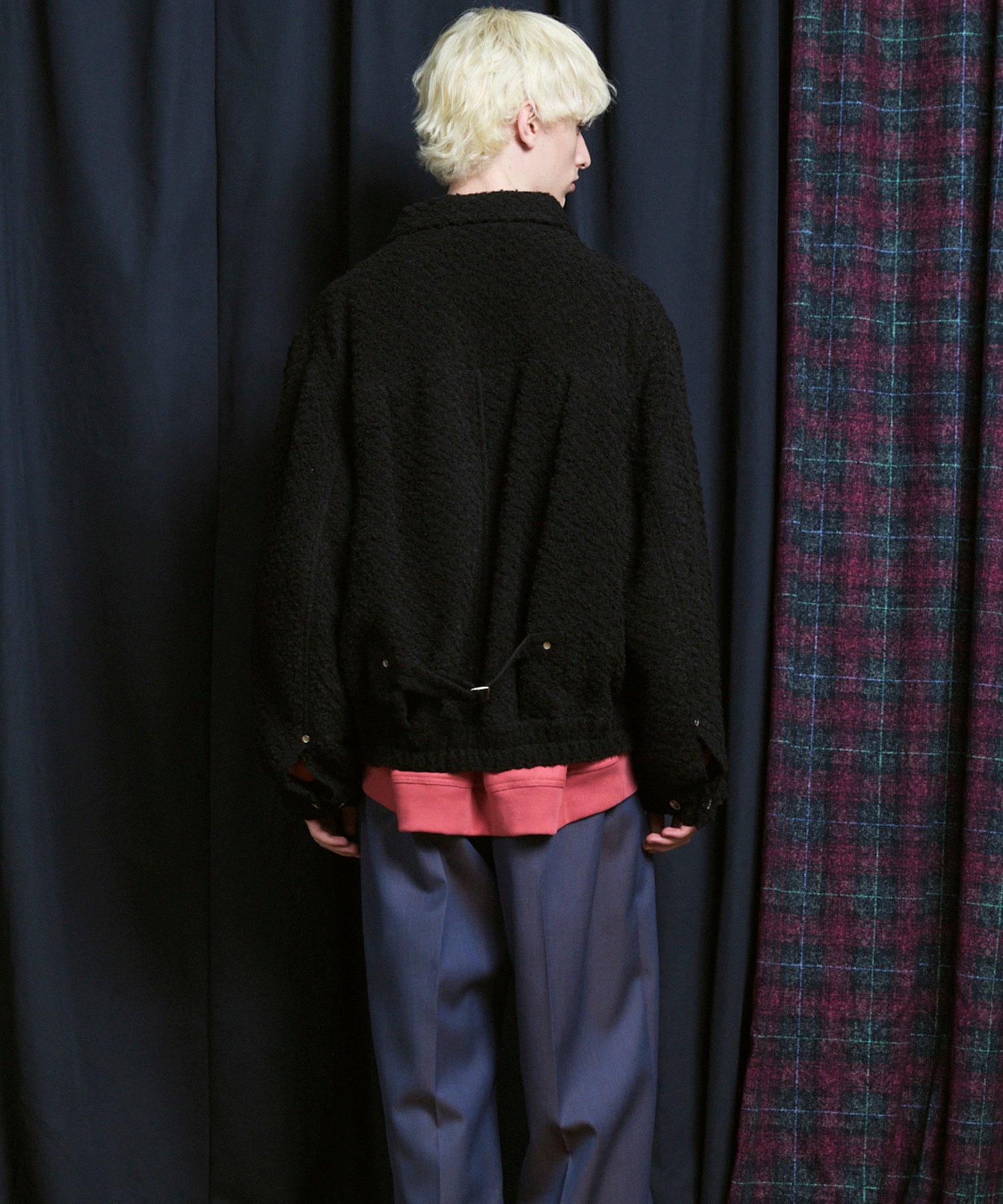 [Italian Dead Stock Fabric] Prime-Over Switching Stand Blouson