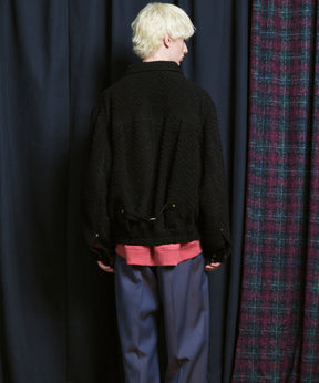 [Italian Dead Stock Fabric] Prime-Over Switching Stand Blouson