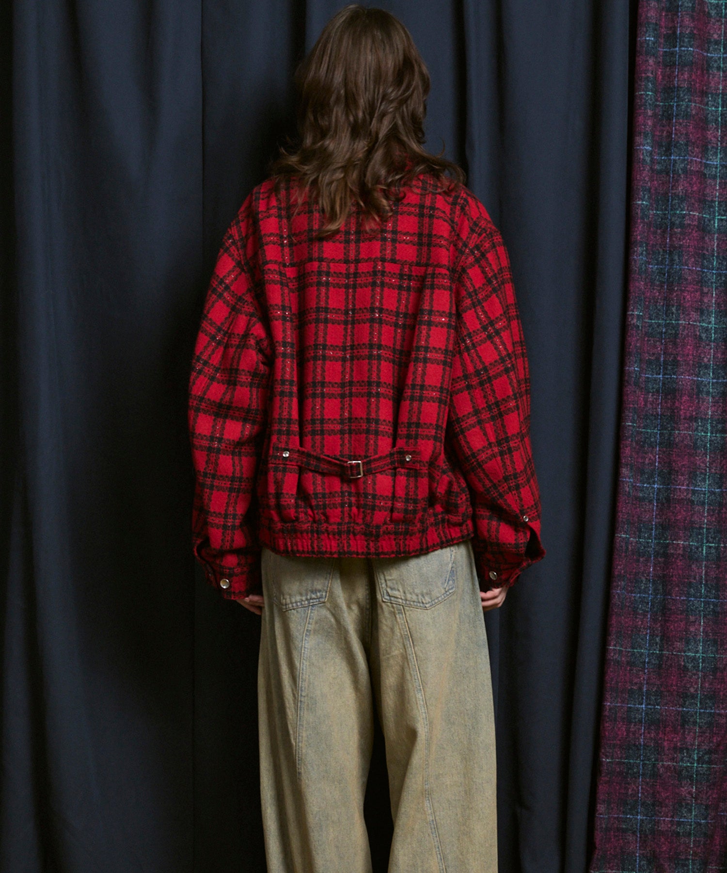 [Italian Dead Stock Fabric] Prime-Over Switching Stand Blouson