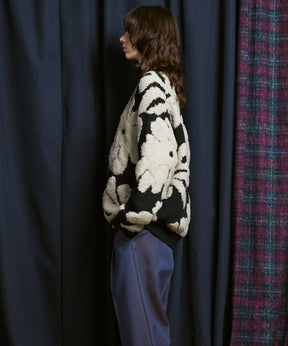 [25AW PRE-ORDER] Botanical Jacquard Prime-Over Crew Neck Knit Pullover