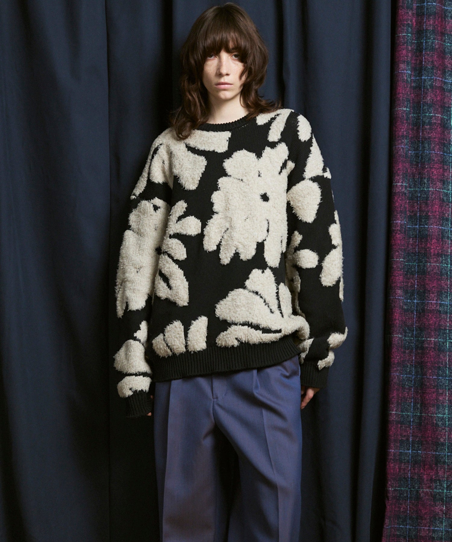 [25AW PRE-ORDER] Botanical Jacquard Prime-Over Crew Neck Knit Pullover