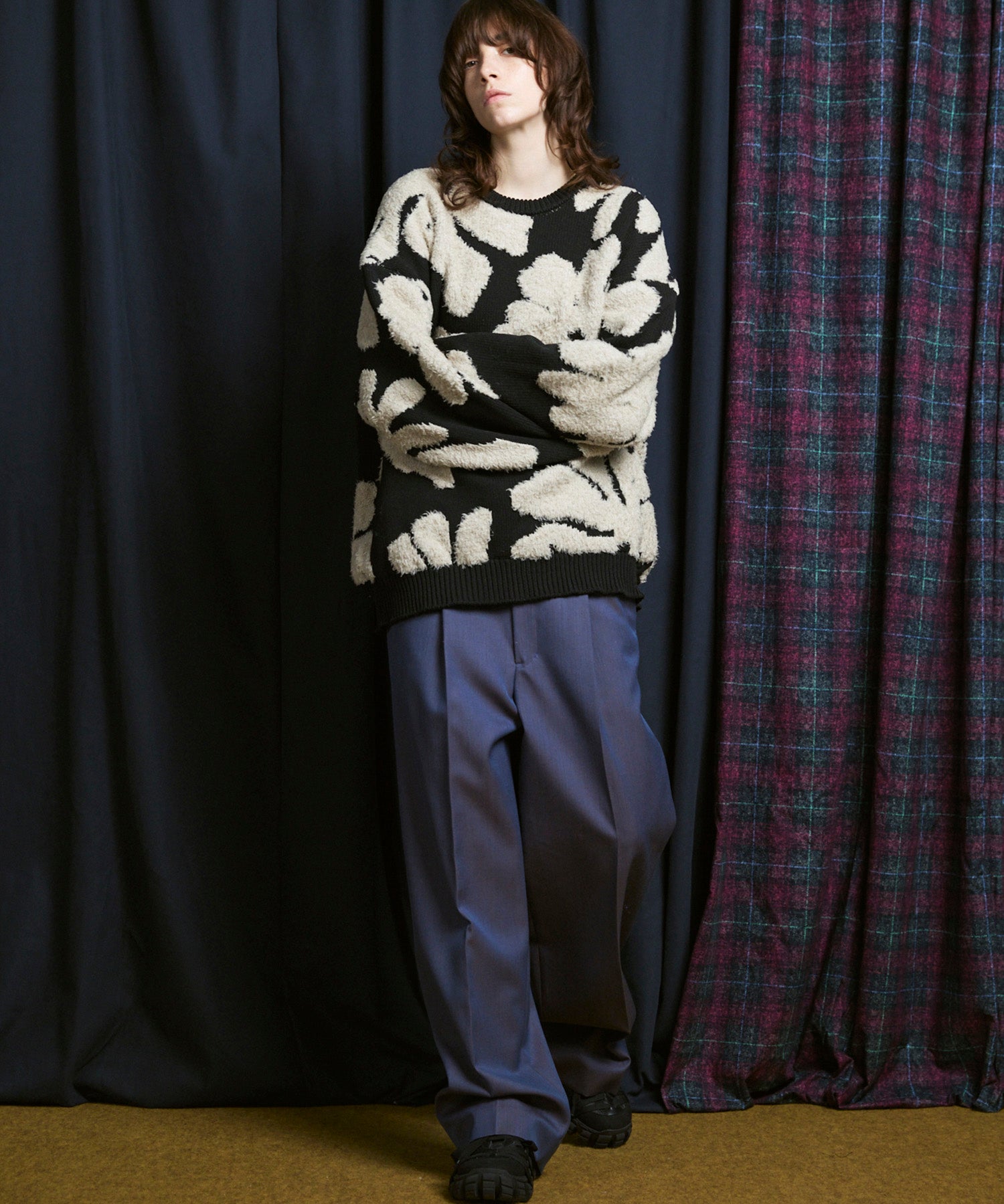 [25AW PRE-ORDER] Botanical Jacquard Prime-Over Crew Neck Knit Pullover