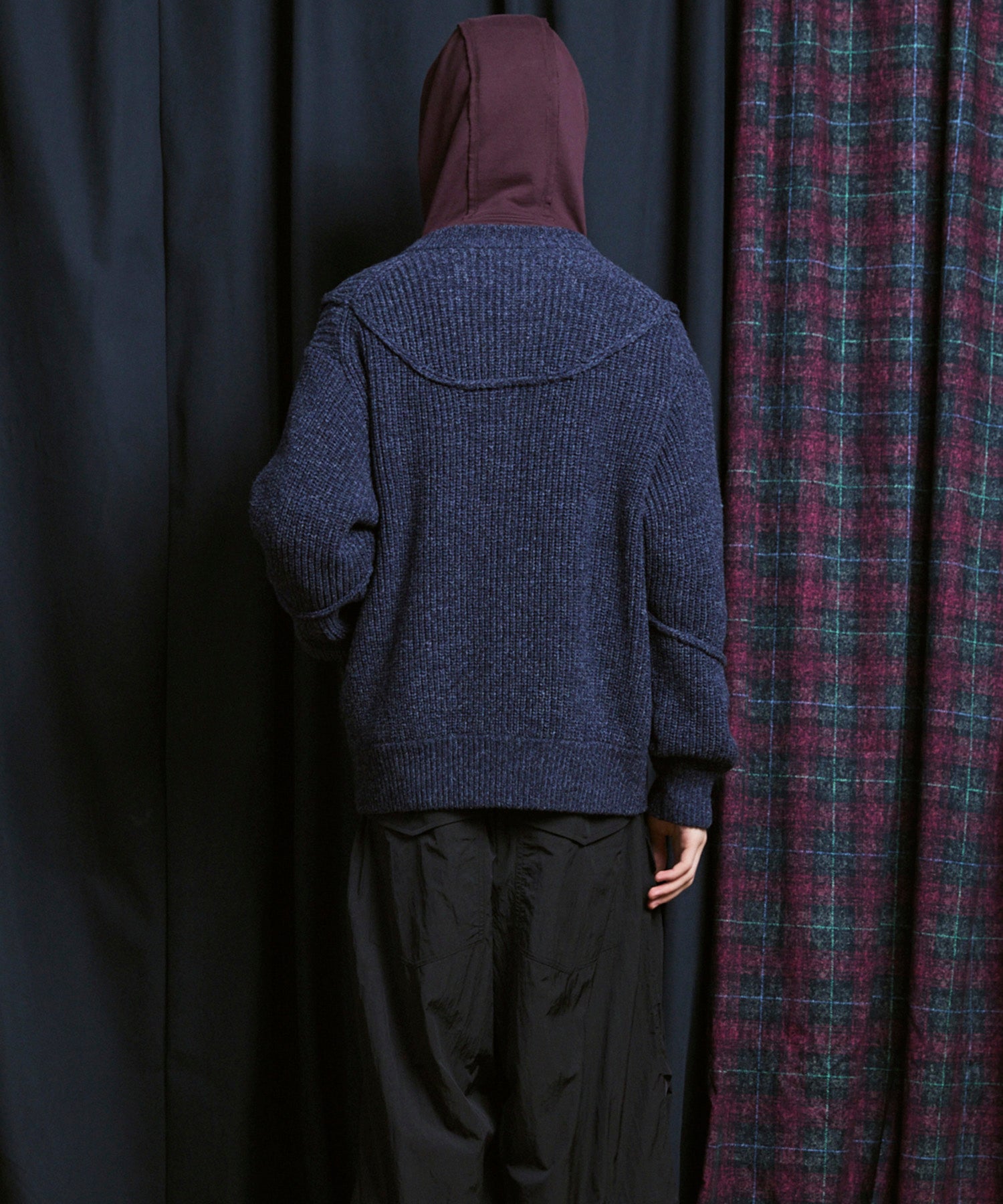 [25AW PRE-ORDER] 3 colors Wool Nylon Prime-Over Crew Neck Knit Cardigan