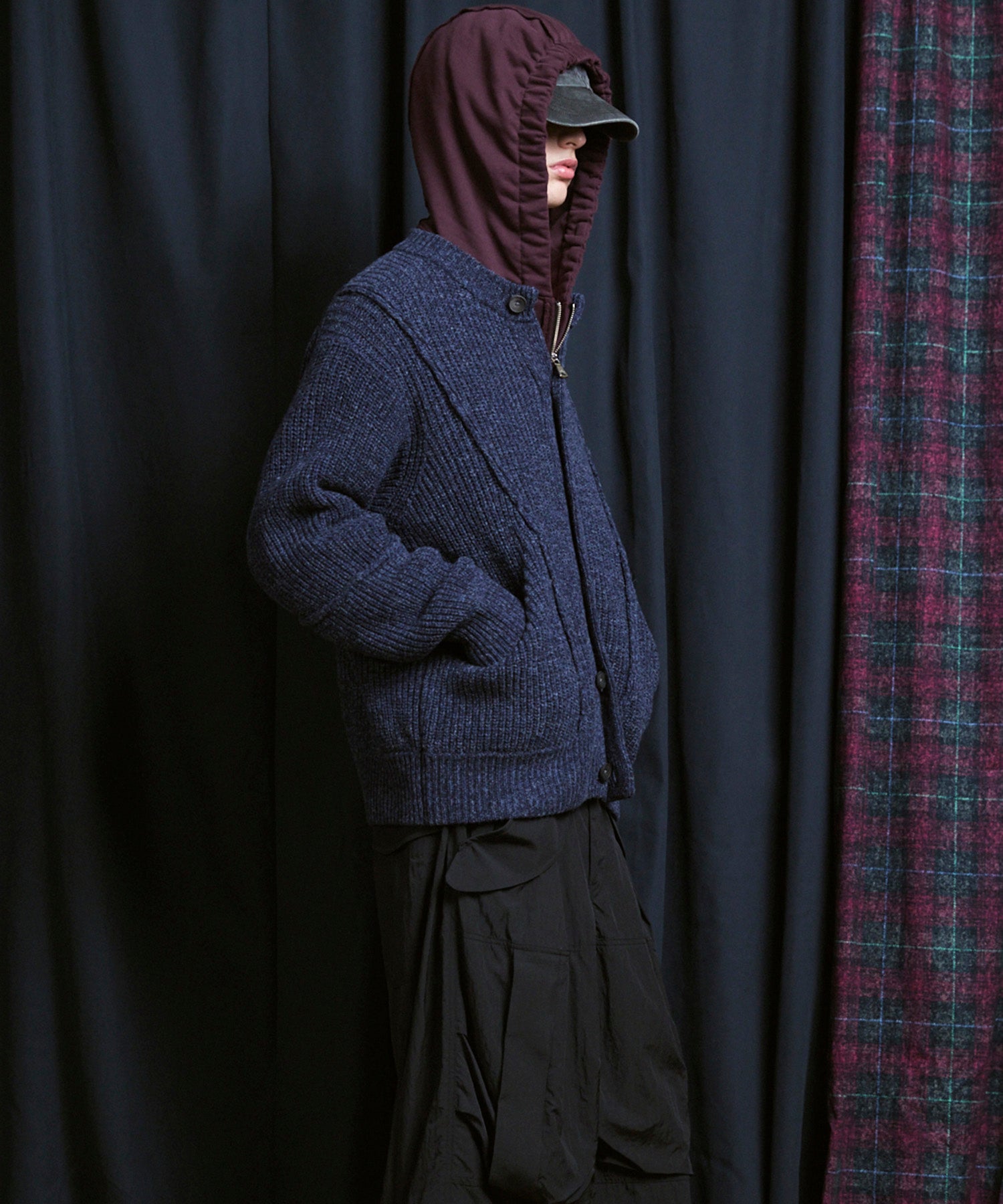 [25AW PRE-ORDER] 3 colors Wool Nylon Prime-Over Crew Neck Knit Cardigan