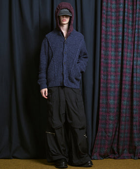 [25AW PRE-ORDER] 3 colors Wool Nylon Prime-Over Crew Neck Knit Cardigan