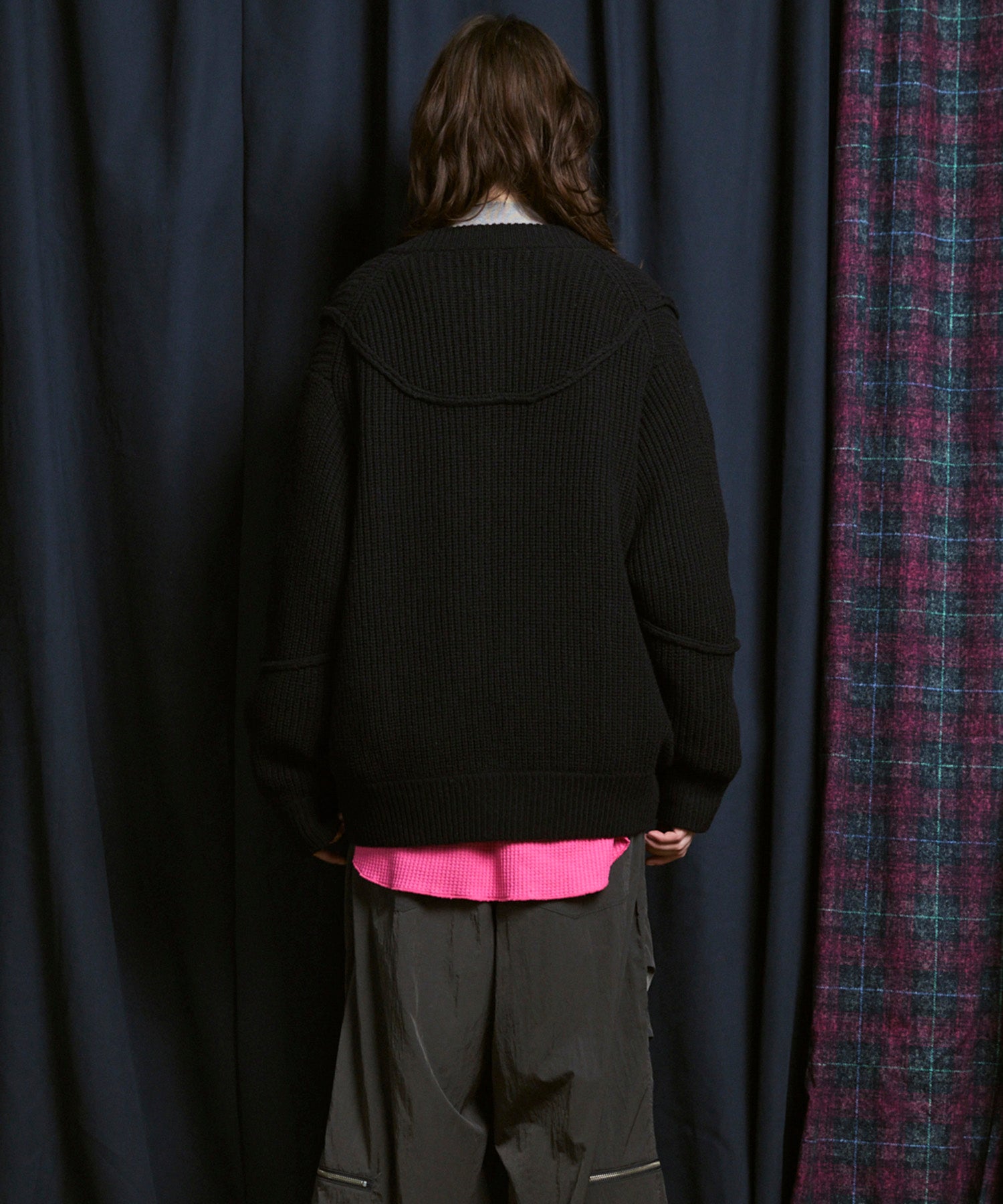 [25AW PRE-ORDER] 3 colors Wool Nylon Prime-Over Crew Neck Knit Cardigan