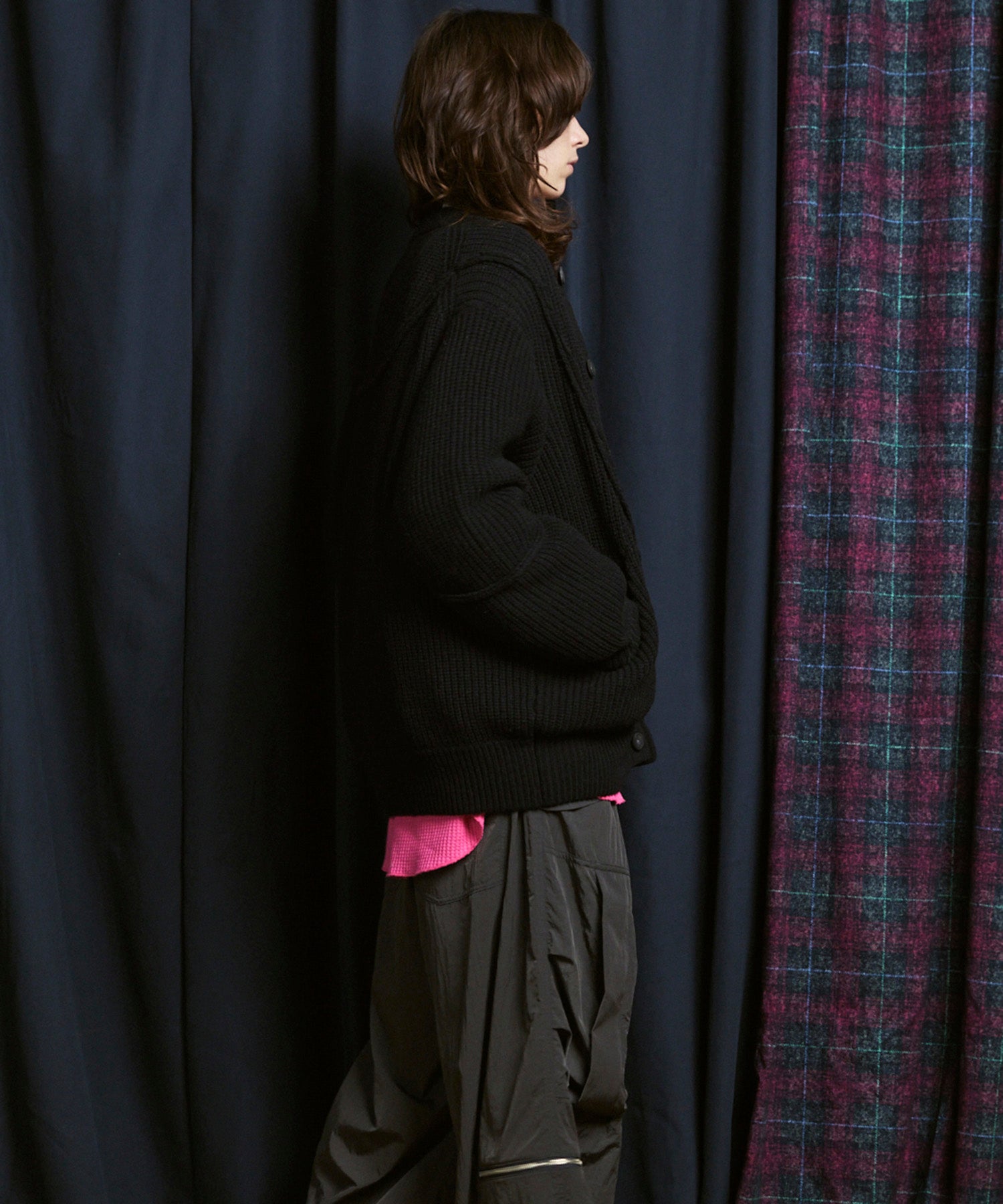 [25AW PRE-ORDER] 3 colors Wool Nylon Prime-Over Crew Neck Knit Cardigan